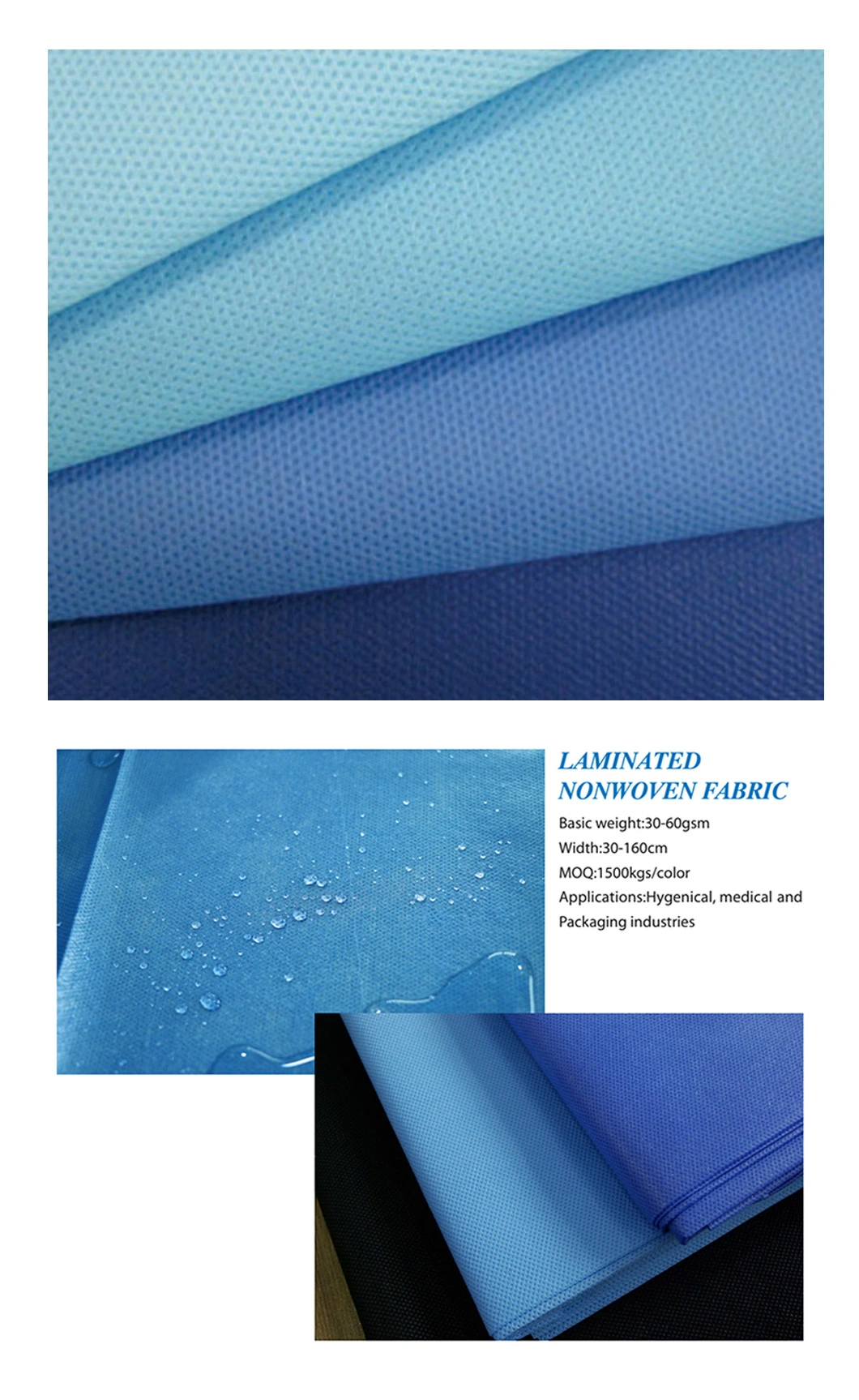 Qingdao China Factory Laminated Nonwoven Fabric/PP+PE SMS Non Woven Fabric for Mask