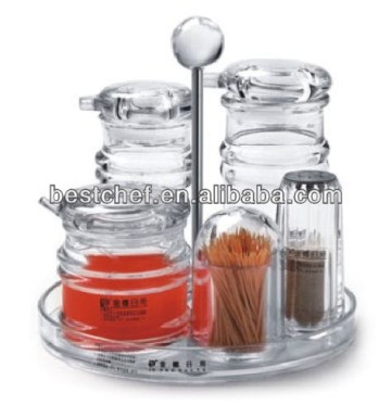 acryl Condiment set with shelf 6-pcs table Condiment set of acryl dining table set