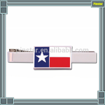 Wholesale Hard Enamel Country Flag Tie Tack Metal Texas Flag Square Tie Bar with Clip Clasp Back