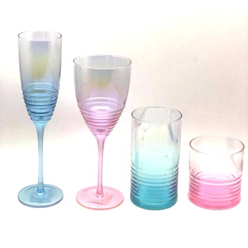 verre à champagne en verre à champagne de couleur dégradée