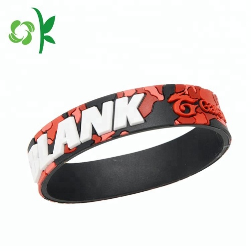 Bracelete personalizado do silicone dos homens do logotipo do costume 3d