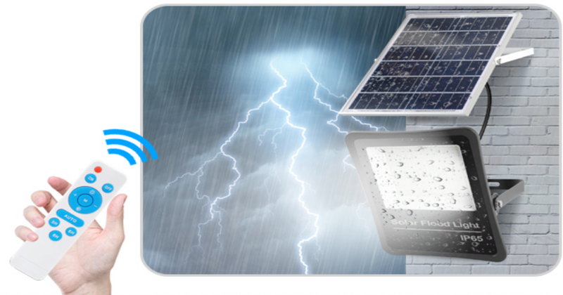 Split solar floodlight controlled by remote control