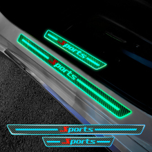 Custom Factory Logo Luminous Carbon Fiber Car Threshold Bar Door Sill Protector
