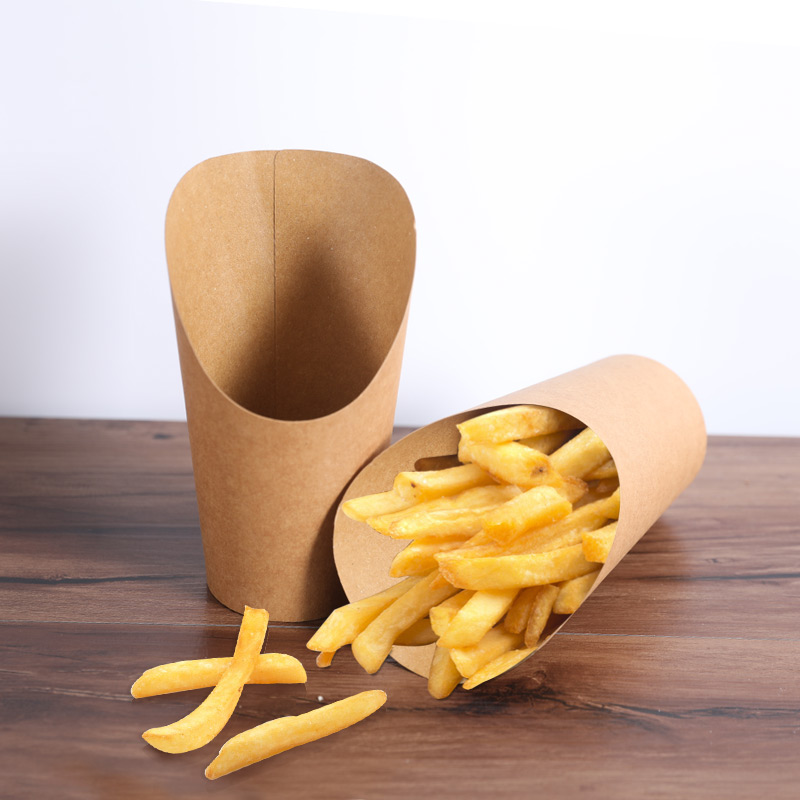 Customized french fries paper box container bag packaging