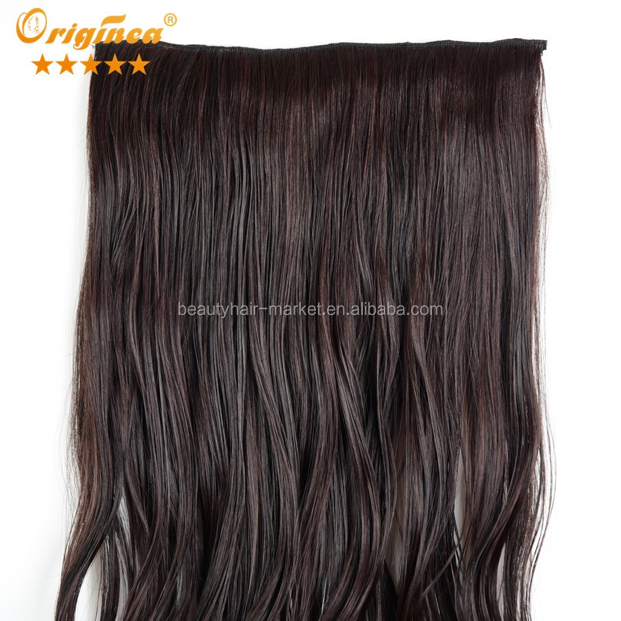 2016 new design no shed different synthetic hair weaves on clips mix color #2 #33