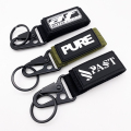 Nylon Hook and Loop Rubber Patch Carabiner Keychain