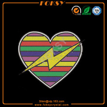 Rainbow Heart Lightning wholesale iron ons