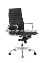 High back Ribbed leather Chair, Ribbed leather chair, Ribbed black color leather chair