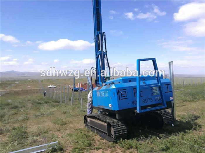 Photovoltaic solar drop hammer pile driver & screw drilling machine