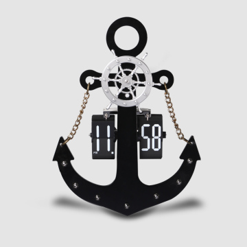 Ship's Anchor Flip Clock on Desk