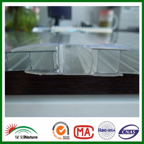 Sunshade material Polycarbonate profile U&H online.PC accessories & connector.PC profile H&PC-U connector for shelter builing.