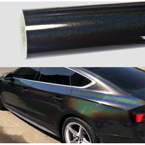 Gloss Rainbow Laser Black Car Wrap Vinyl