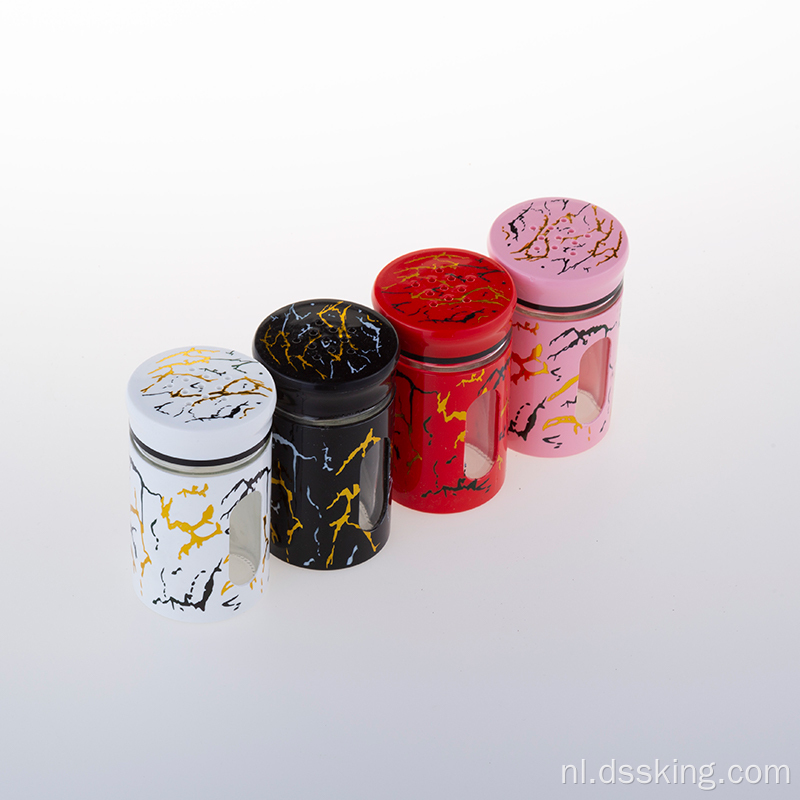 Marmeren print tandenstoker doos kruiden fles multi-colour keuze kruidenpotten barbecue kruidencontainers opslag