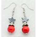 Pendiente de hematita Coral Star Beads rojo