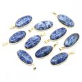 Pendentif ovale de sodalite pour fabriquer un collier de bijoux 15x30 mm