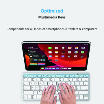 Wireless Keyboard For Apple Ipad Android Tablet