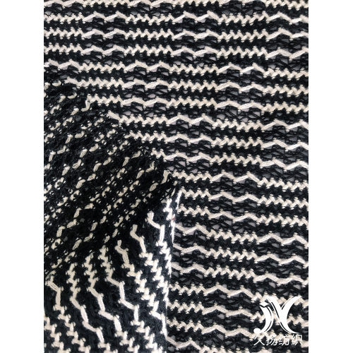 Groothandel zwart witte golf polyester katoenen trui stoffen