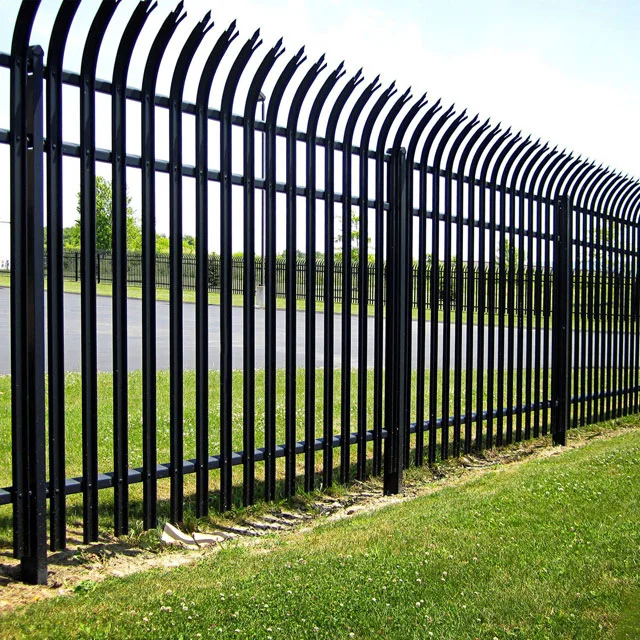 Black Powder Coated W Pale High Security Palisade Fencing