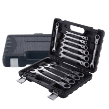 Carbon Steel Flex Head Movable Ratchet Wrench Set 12Pcs