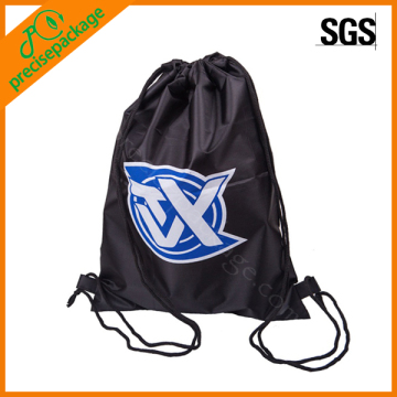 Black Printed Drawstring Fashionable School Bags