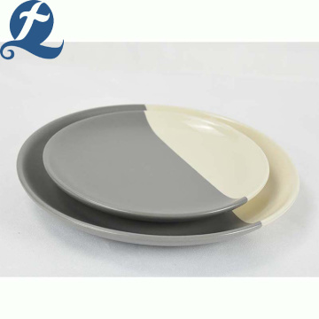 Vaisselle en céramique grise d&#39;épissage de qualité alimentaire de conception unique