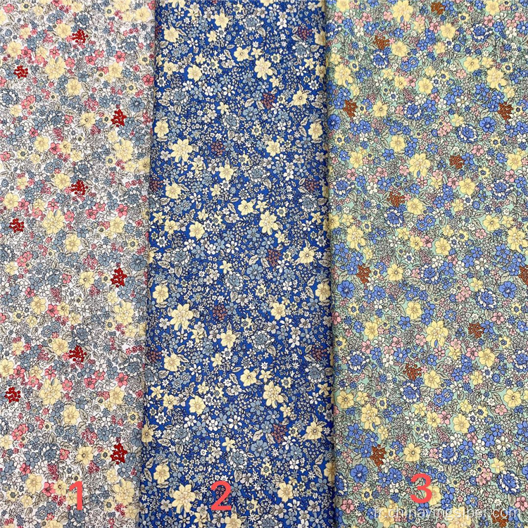 Tissu de cotontextile imprimé numérique à floral unifié.