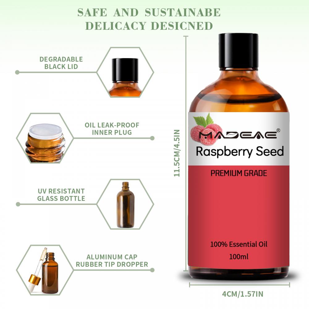 Olio di semi di lampone organico naturale al 100% olio di lampone puro per la cura della pelle