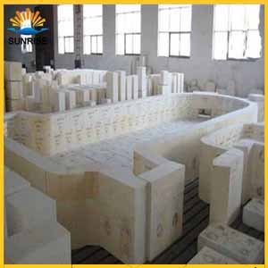 glass fusing kiln used refractories fused cast azs blocks