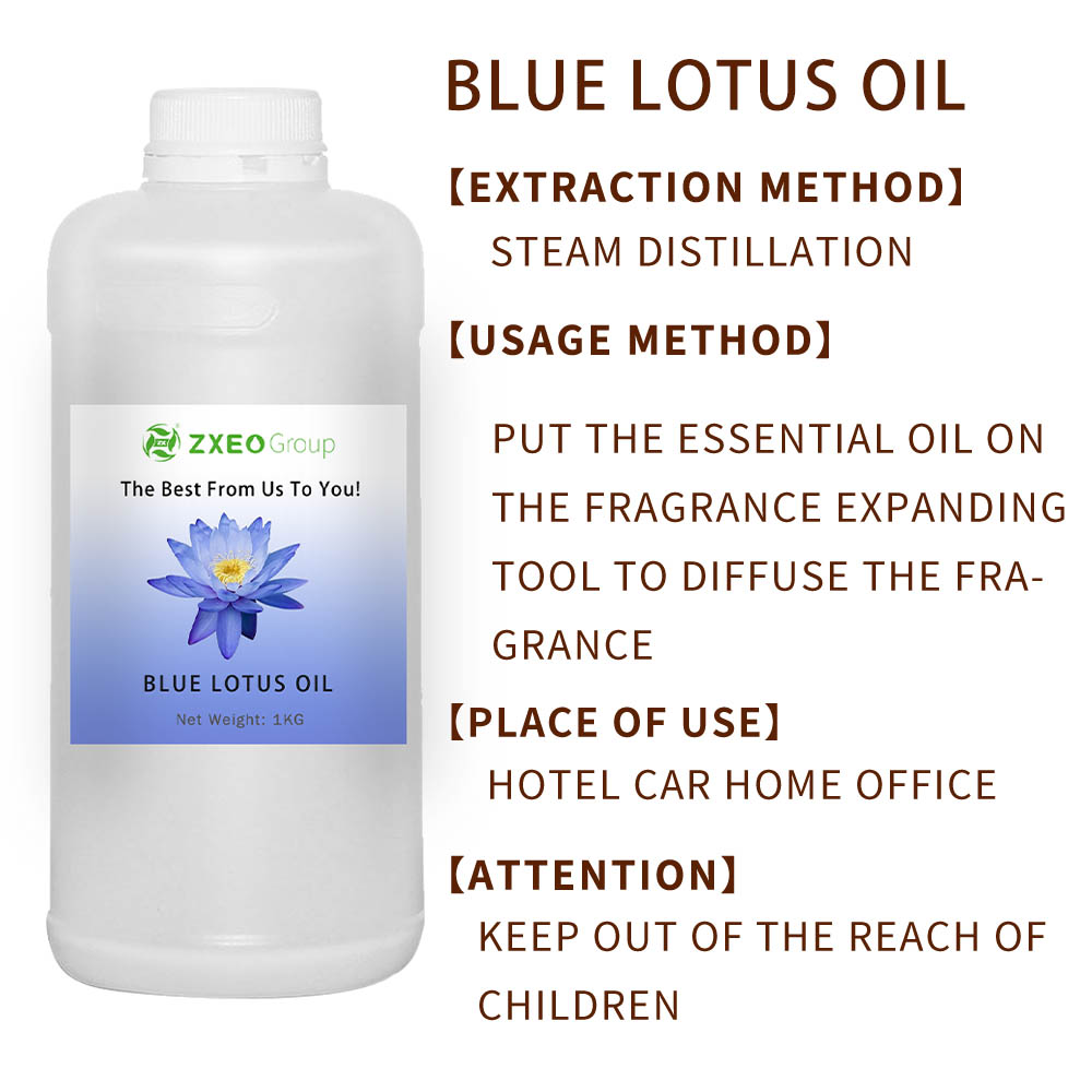 Huile de lotus essentielle Blu Blue Organic Lotus Leaf Lotus Fleup Fragrance Huile et Moringa Huile