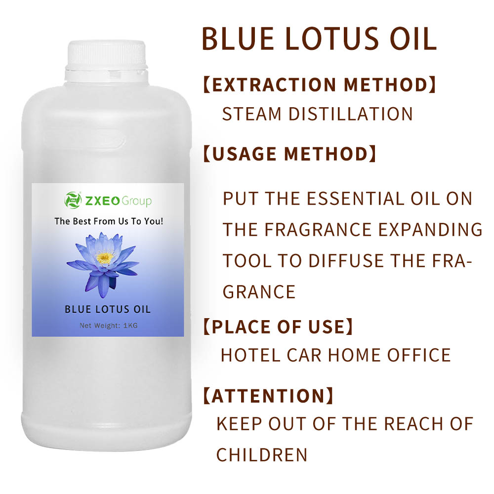 Aceite de loto de loto azul orgánico Lotus Lotus Lotus Blossom Fragance Oil and Moringa Oil