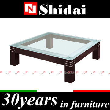 Coffee table purple glass / glass cube coffee table / wooden and glass coffee table J107L