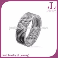 8mm Flexible Stainless Steel Mens Womens Mesh Rings Woven Mesh Band