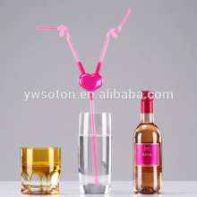 creative art funny fancy heart straw long plastic love drinking straw