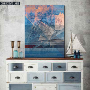 Blue Abstract Canvas Print Oil Painting