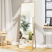 Large Rectangle Leaning Floor Mirror with Aluminum Alloy Frame