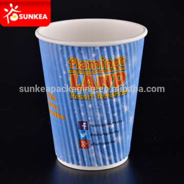 Custom printed disposable ripple wall paper coffee cup