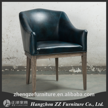 Vintage blue leather Cornwall dining chair design for restaurants