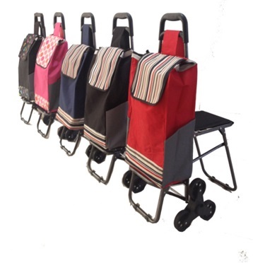 practical colorful convenient personal luggage trolley folding