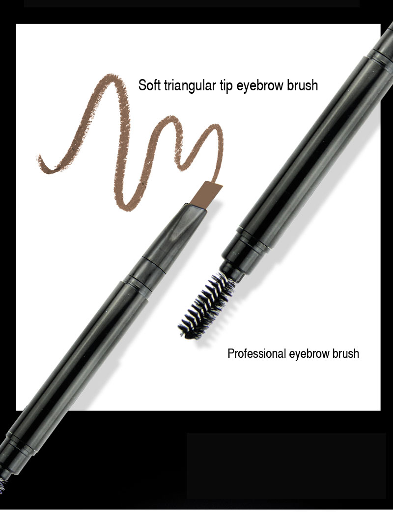 Double-headed eyebrow pencil easy thrushing easy to create attractive eye makeup Soft triangular tip eyebrow brush