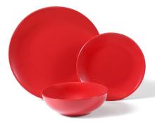 18 Pieces Stoneware Dinnerware Set , Red