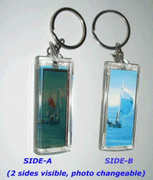 both sides visible photo insertable blinking keychain