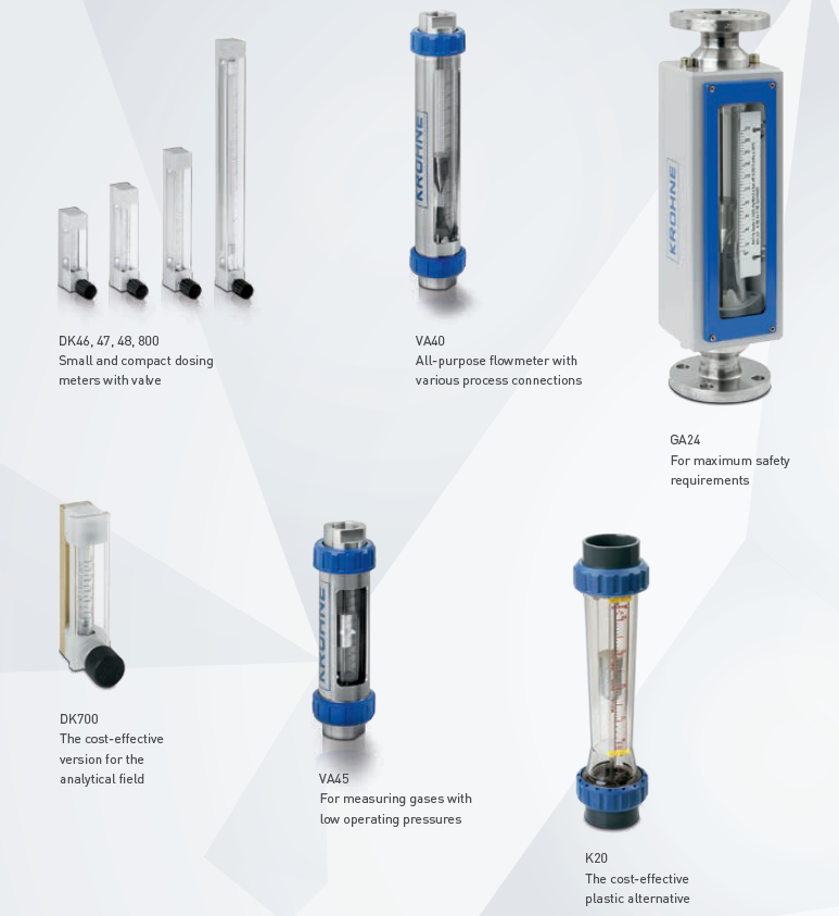 Variable area flowmeters