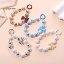 Cute Phone Charms and Accessories: Bow Beaded Camera Phone Wrist Straps, Mobile Phone Keychains, and Decorations for Wallet & Airpods