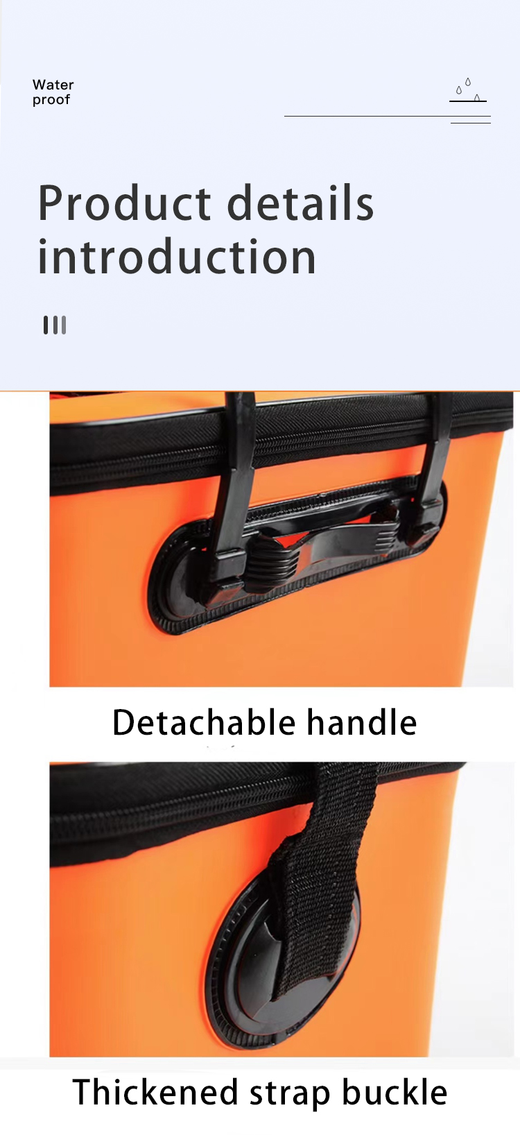 New Design Folding Fishing Bucket With Handle EVA Fishbox Outdoor Water Box Packing Live Fish Bucket Thickened Fishing Tank Fish