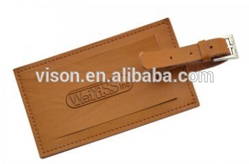 Real leather Extravagant luggage tag wedding favor,custom logo bulk luggage tag