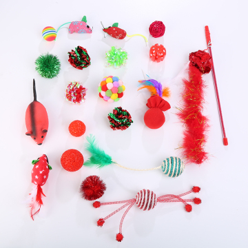 Christmas Bag Pack Cat Toy Set Pack