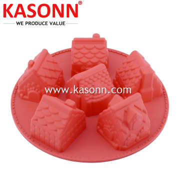 6 Cup Silicone House Muffin Bread Molds