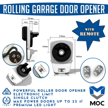 600N Roller Door motor with back up battery