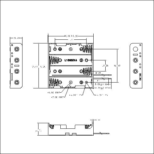 4 PIECES LI-ION 18650 Cells Holders BBA-18650-4-150-A