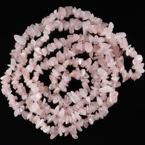 Rose Quartz Chip beads 32"